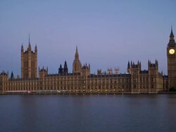 T/L Houses of Parliament, night to day, London, England Stock Footage
