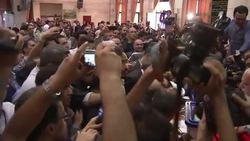 Moderate candidate Rowhani and Conservative candidate Velayati cast ballots News Clip