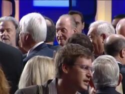 Spain's King Juan Carlos meets with Clinton at Glo Stock Footage