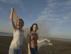 Women on beach Stock Footage