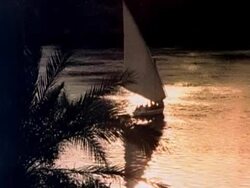 Felucca on the Nile at Sunset Stock Footage