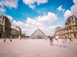 Le Louvre Museum Stock Footage