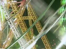 CU View of amusement rides in camel fair / Pushkar, Rajasthan, India Stock Footage