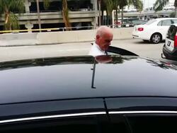 Stacey Koon departs Los Angeles International Airport Stock Footage