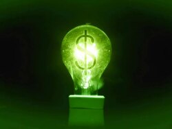 Insects flyes around a \Dollar sign\ light bulb - loopable Stock Footage