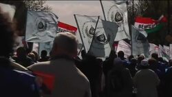 Unions protest against austerity measures as EU Finance Ministers meet News Clip