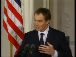 USA: WASHINGTON: BILL CLINTON &amp; TONY BLAIR JOINT PRESS CONFERENCE News Clip