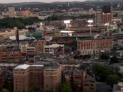 AERIAL, View of Boston, Massachusetts, USA Stock Footage