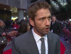INTERVIEW - Gerard Butler on what audiences can expect, the reactions, his acting career, taking breaks at 'Olympus Has Fallen' UK Premiere at BFI IMAX on April 03, 2013 in London, England (Footage by WireImage Video/Getty Images) Stock Footage