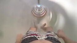 POV: Sliding in a water park Stock Footage