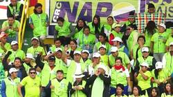 Lenin Moreno, former vice president of Ecuador at a Political Rally. Stock Footage