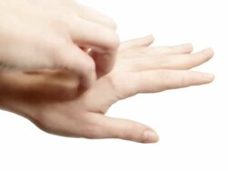 Scratching hands Stock Footage