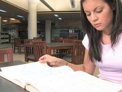 Studying in the Library (HD) Stock Footage
