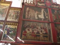 Rothenburg ob der Tauber, Saint Jacob's church, the main Altar, Altar of the Twelve Apostles Stock Footage