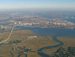 WS AERIAL View of Charleston city / South Carolina, United States Stock Footage