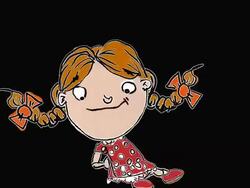 Two full screen fun transitions featuring a cartoon little girl Stock Footage