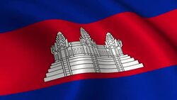 Cambodia Flag Loopable Stock Footage