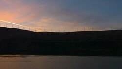 Wind Turbines against beautiful sunset Stock Footage