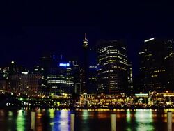 Evening View of the CBD of Sydney with Sydney Tower Time Lapse, Sydney, New South Wales, Australia Stock Footage