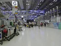 Departure Level of Suvarnabhumi International Airport Stock Footage