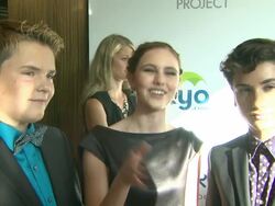INTERVIEW - Ella Wahlestedt, Reese Hartwig & Teo Halm at 5th Annual Thirst Gala Hosted By Jennifer Garner Honoring Follett Stock Footage