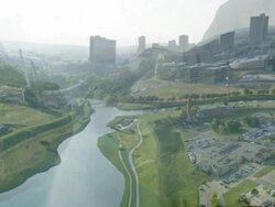 Wide Shot static - A montage shows the difference between present day Dallas, Texas, and the area in prehistoric times. / Dallas, Texas, USA Stock Footage