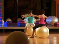 HD DOLLY: Exercising With Dumbbells Stock Footage