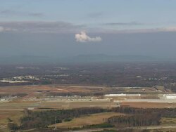 WS AERIAL View of Piedmont Triad International Airport / North Carolina, United States Stock Footage