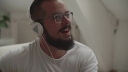 4K: Man Working In His Recording Studio. Stock Footage