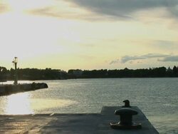 Sea in evening Stock Footage