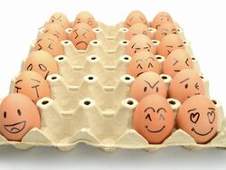 Emotion on The Egg  - Stop Motion Stock Footage