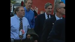 Giuliani touring Ground Zero with press News Clip