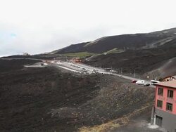 Etna mountain, resort and cables area Stock Footage