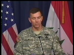 News briefing by US Military spokesman in Iraq News Clip