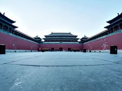 Forbidden city entrance superwide timelapse Stock Footage