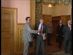 US and Russian officials photo-op before ABM talks. News Clip