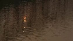 The sun reflects in a rippling lake. Stock Footage