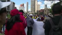 CLEAN : Colombian public school teachers protest for better salaries News Clip