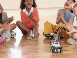 MS PAN Elementary School children with robot / Richmond, Virginia, United States     Stock Footage