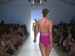 Models walk the runway at 6 Shore Road by Pooja - Mercedes-Benz Fashion Week Swim 2015 Stock Footage