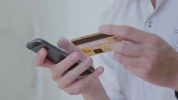 Businessman shopping online on Mobile phone,Close-up Stock Footage