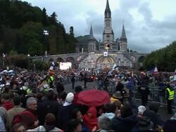 Pope Benedict XVI in Lourdes, torchlight procession News Clip