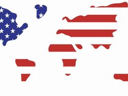 WORLD MAP : us flag (TRANSITION) Stock Footage