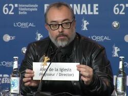 Alex de la Iglesia at As Luck Would Have It Press Conference: 62nd International Berlin Film Festival 2012 at the Grand Hyatt on February 15, 2012 in Berlin, Germany. (Footage by WireImage Video/Getty Images Entertainment Video)  Stock Footage