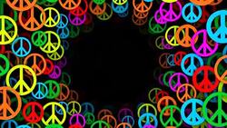Tunnel of Multicolored Peace Symbols (Loopable) Stock Footage