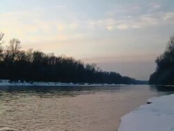HD TIME LAPSE: Cloudscape Over The River Stock Footage