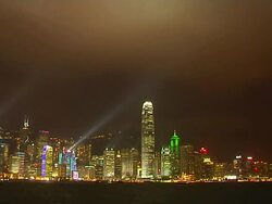 Wide Shot Symphony of Lights Hong Kong Kwangtung China Stock Footage