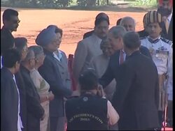 WRAP Ceremony at start of visit by President Bush News Clip