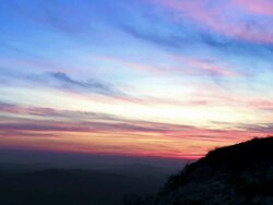 HD CRANE: Mountain Ridge At Dusk Stock Footage