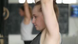 Close up of woman lifting weights Stock Footage